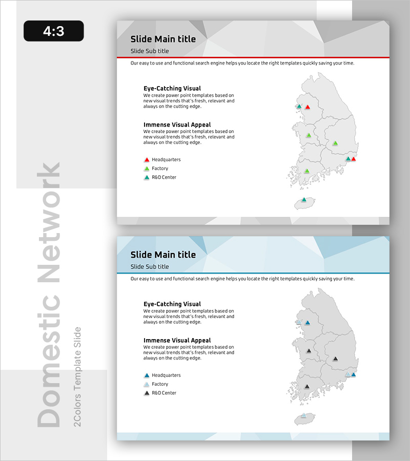 혁신적 R&D 센터 위치를 위한 지도 슬라이드