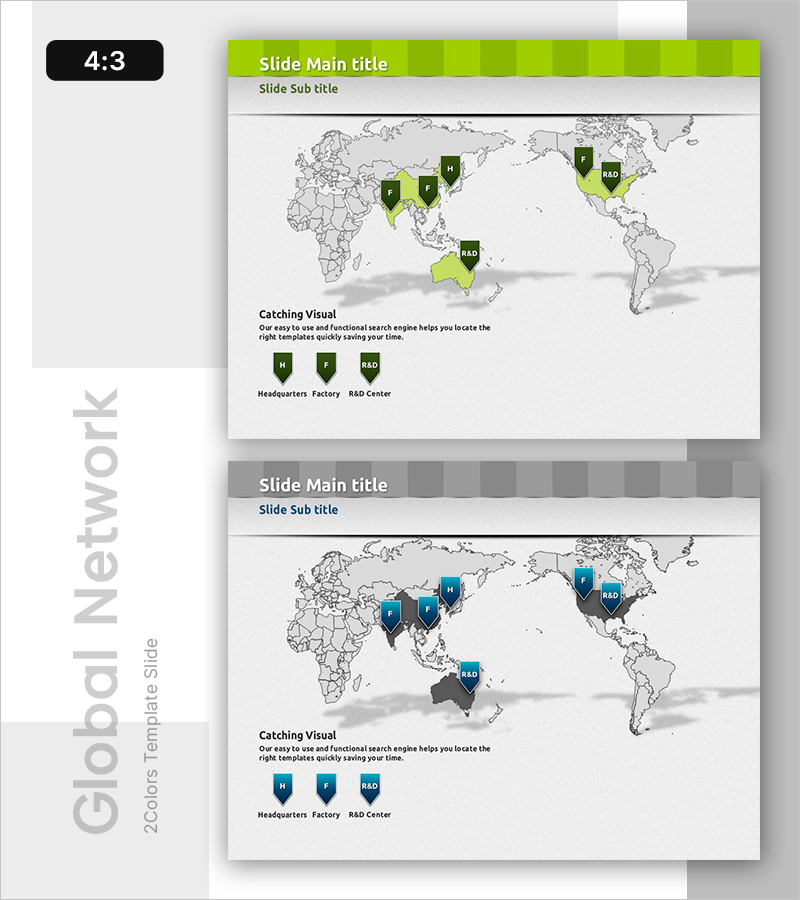 조직 및 시설 배치 전략을 나타낸 지도 슬라이드