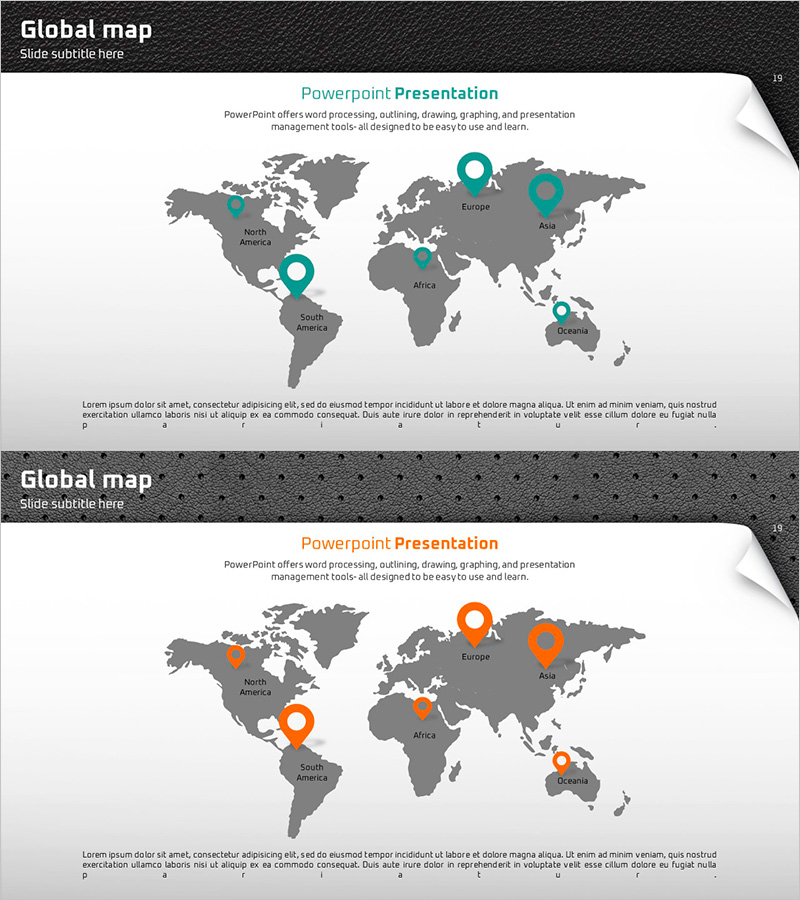 글로벌 전략을 시각화하는 지도 템플릿 - 퀄리티 프레젠테이션