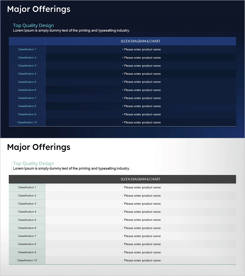 무료 테이블 디자인 슬라이드