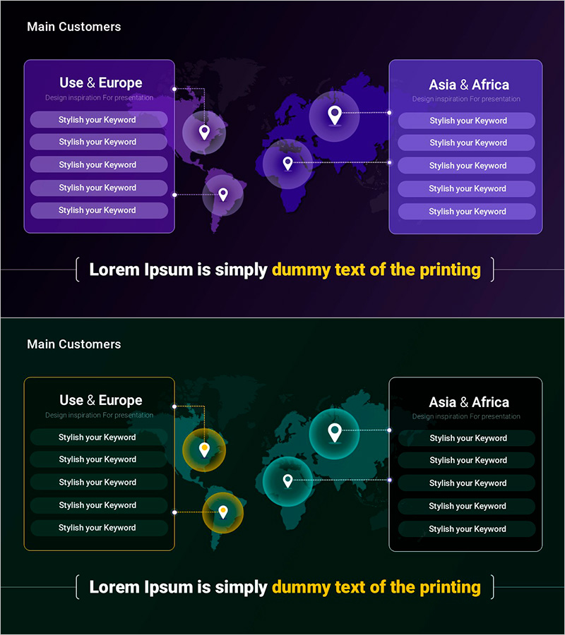 글로벌 주요 고객사 소개 슬라이드 – 네트워크 시각화