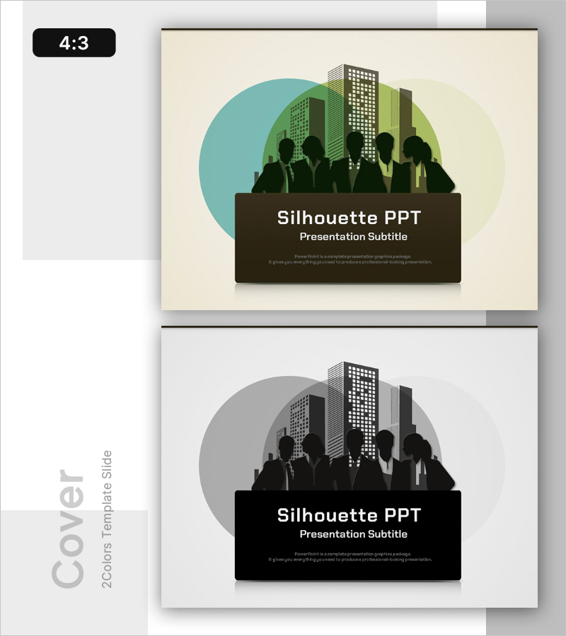 실루엣 PPT 표지 – 전문적이고 세련된 디자인