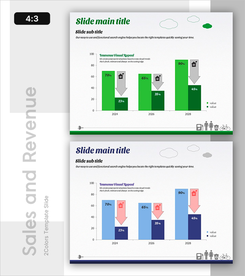 에너지 절약을 통한 비용 감소 비교 슬라이드 – 감성 변화의 이해