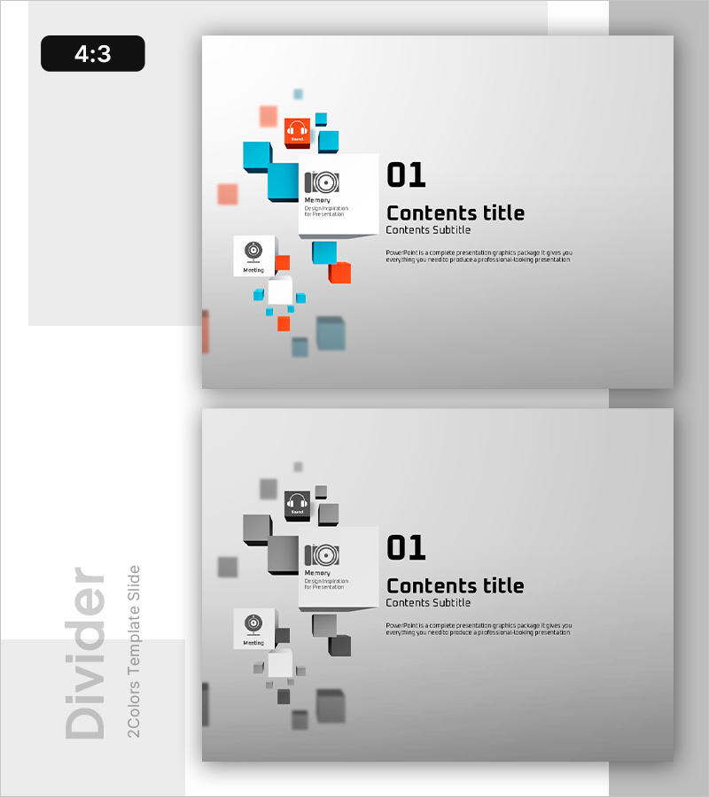 큐브 슬라이드 PPT 간지 – 모던한 정보 제공