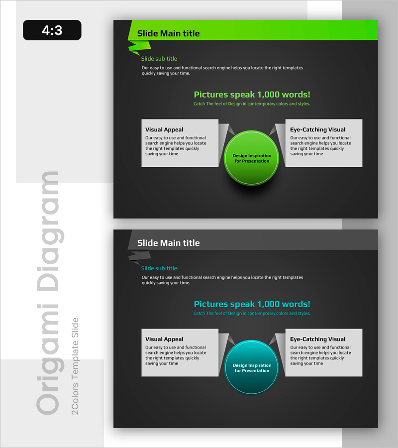 시각적 매력을 강조한 프레젠테이션 슬라이드 – 디자인 영감
