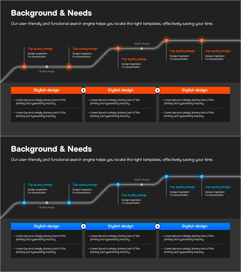 모던한 사업배경 및 필요성 – 비즈니스 전략의 흐름을 담은 슬라이드