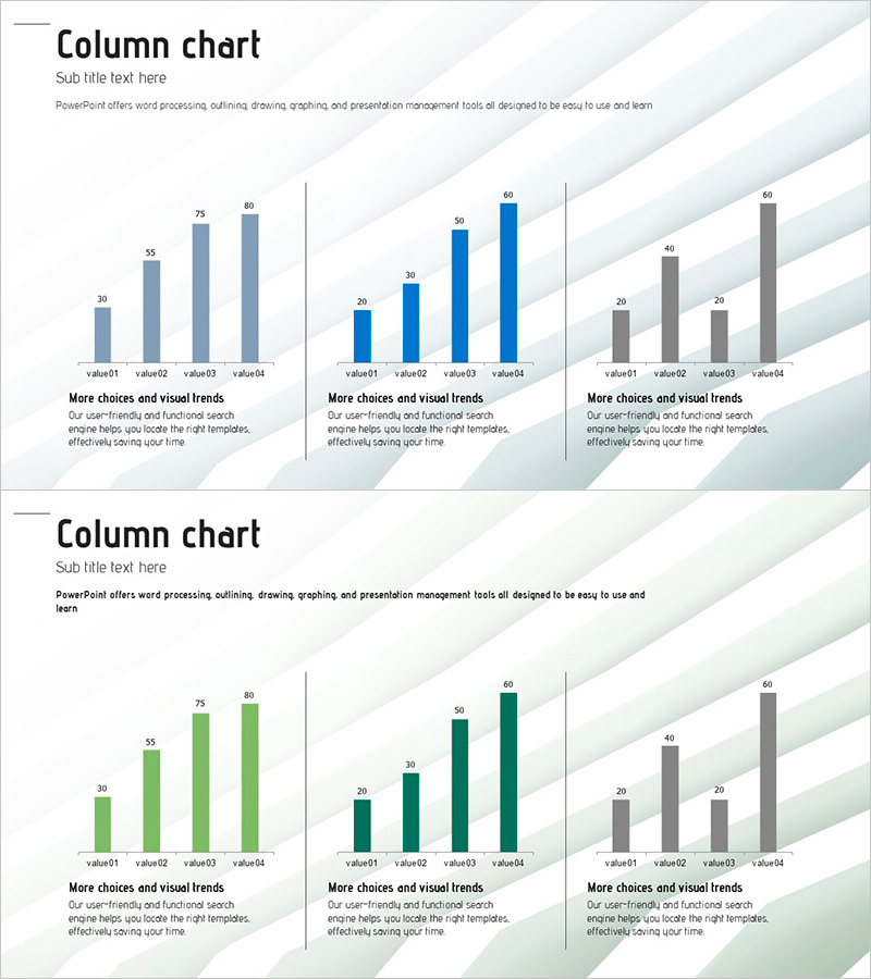 구조 템플릿 칼럼차트 – 시장 및 경쟁사 분석을 위한 필수 도구