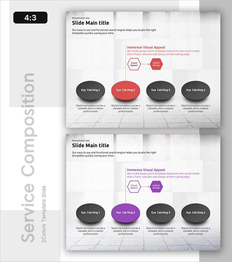 문제 해결을 위한 4가지 방법 슬라이드 – 효과적 사업 전략