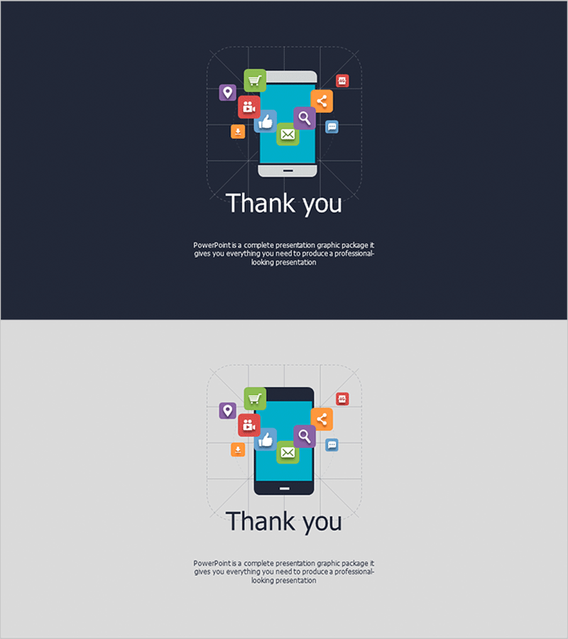 애플리케이션 테마 엔딩표지 프레젠테이션 템플릿