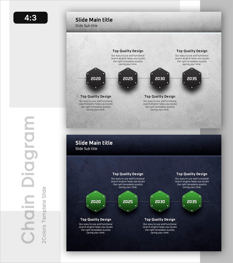 강력한 미래를 구축하다 - 연혁 다이어그램 슬라이드