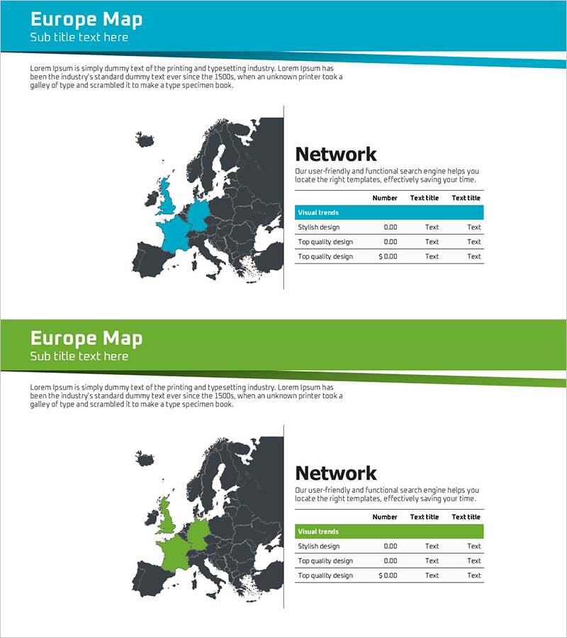 비지니스 숲 와이드 템플릿 유럽지도 – 시장 분석의 새로운 지평