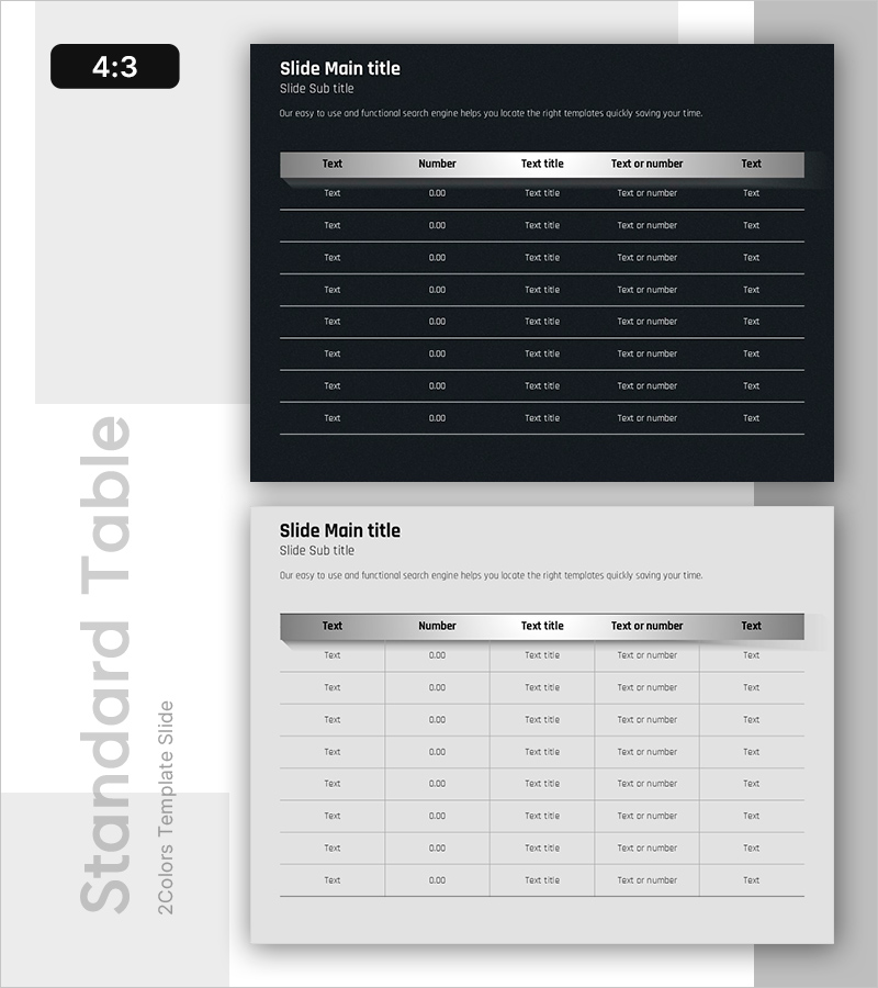 실버박스 템플릿 테이블 차트 – 비즈니스 성과를 효과적으로 전달