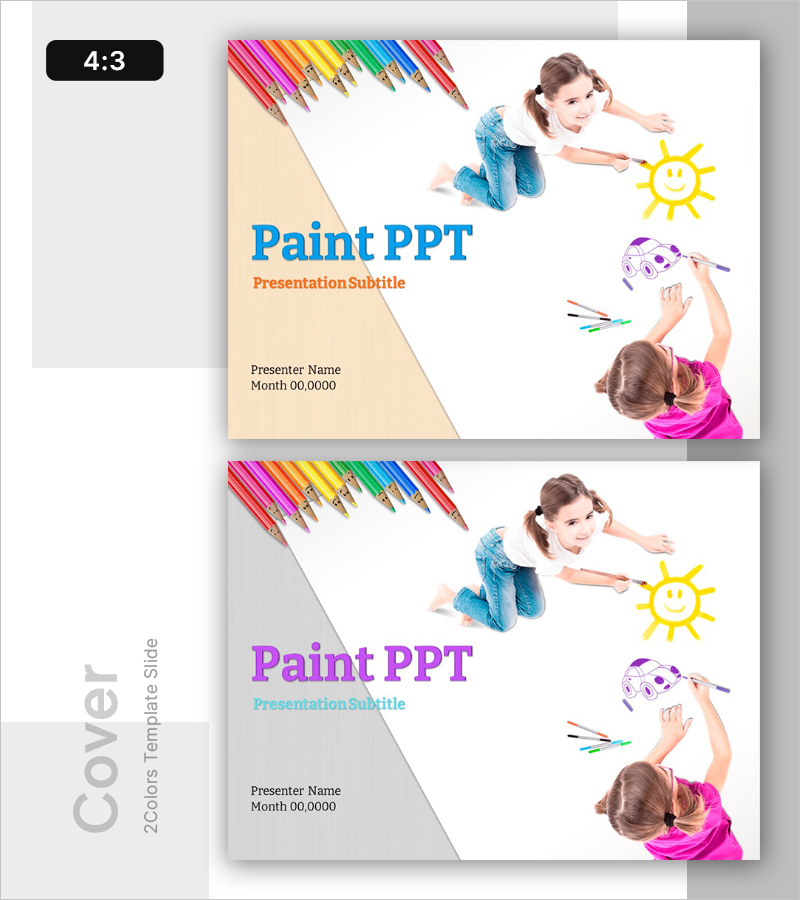 페인트 스타일 미술 교육 템플릿 표지