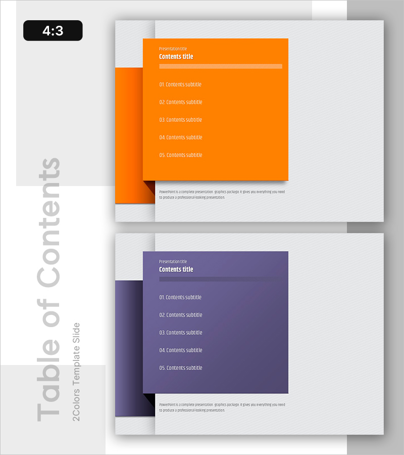 목차 슬라이드를 위한 다채로운 디자인 – 비즈니스 필수템