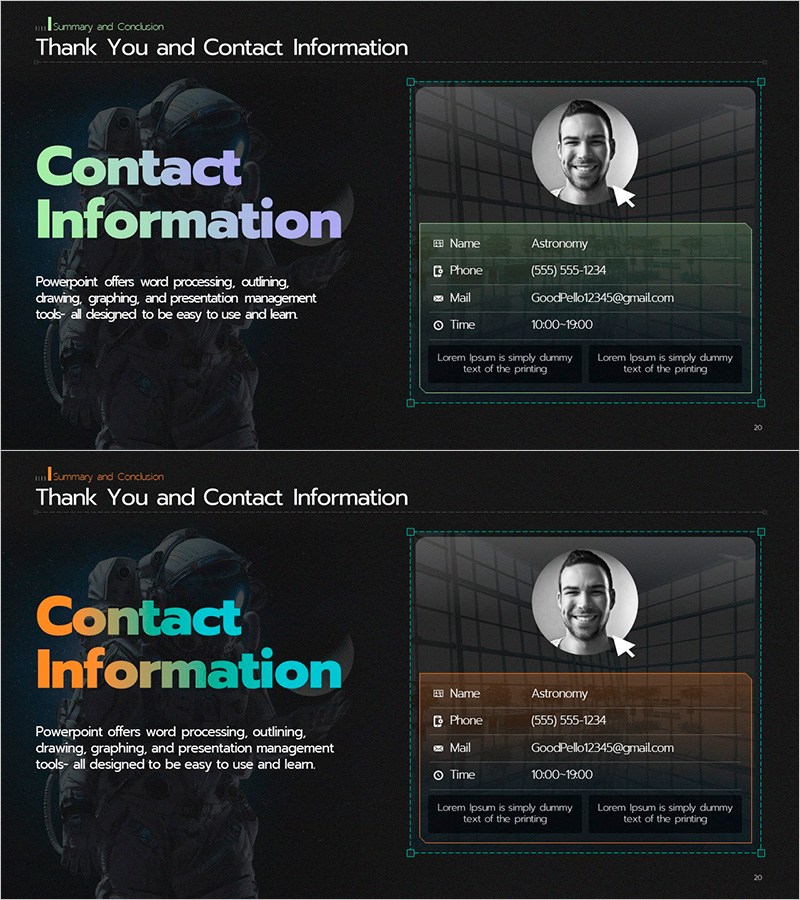 우주과학 세미나 종료 및 연락처 안내