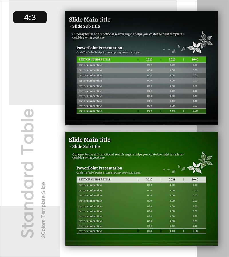 트리 PPT 연도별 테이블 – 시장 및 경쟁사 분석