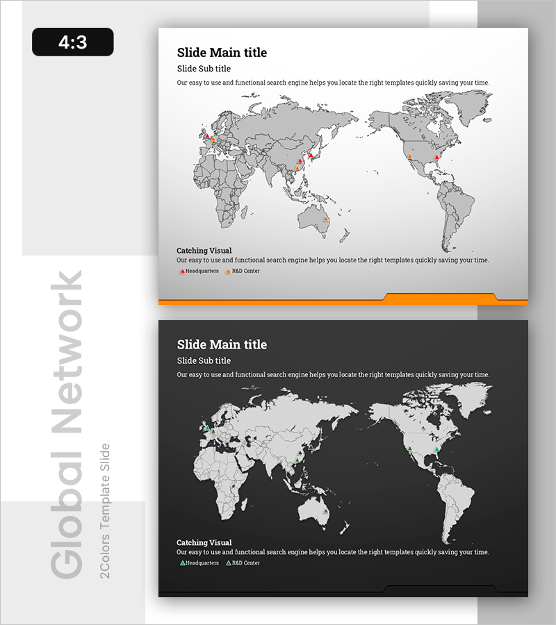 지도 기반 데이터 시각화 슬라이드 – 글로벌 포지셔닝 소개