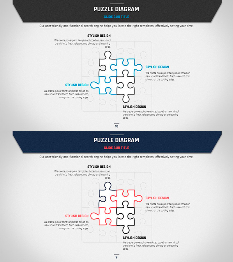 비즈니스 플랜 템플릿 퍼즐 다이어그램1