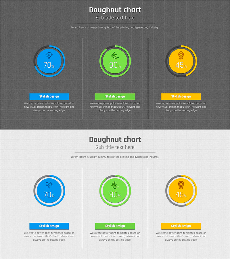 도넛 차트를 활용한 모눈종이 PPT 템플릿