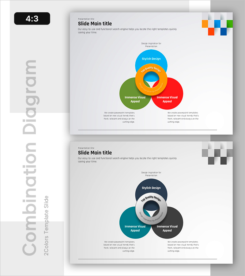 컬러 중첩 다이어그램 - 사업전략 시각화