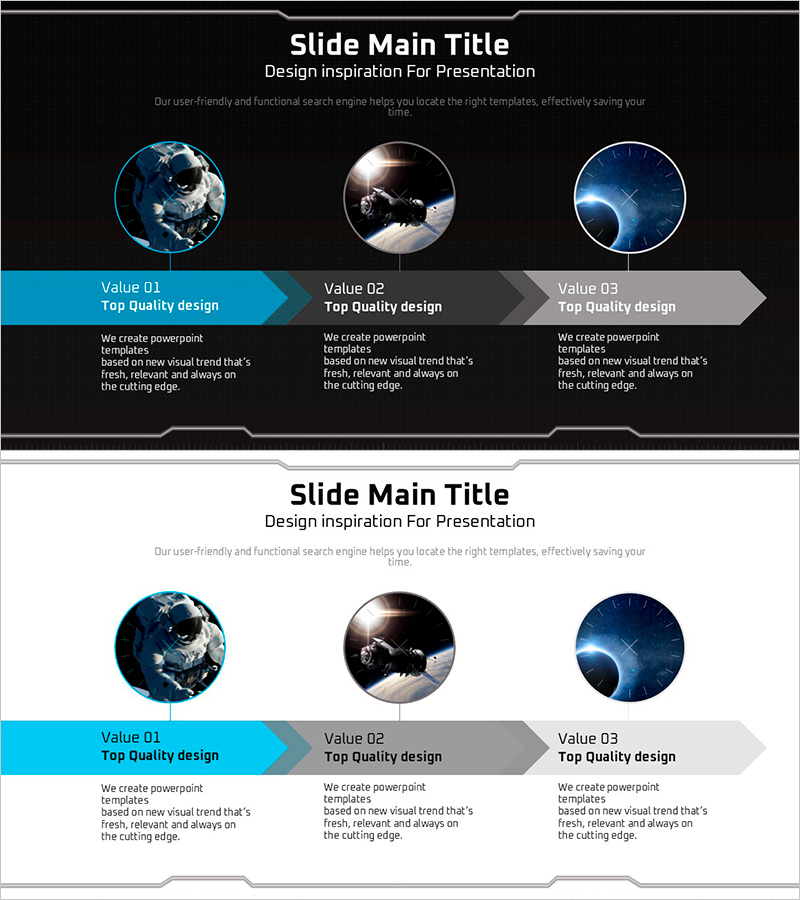기하학 무늬 와이드 피피티 다이어그램3 – 사업 관리 및 운영 계획
