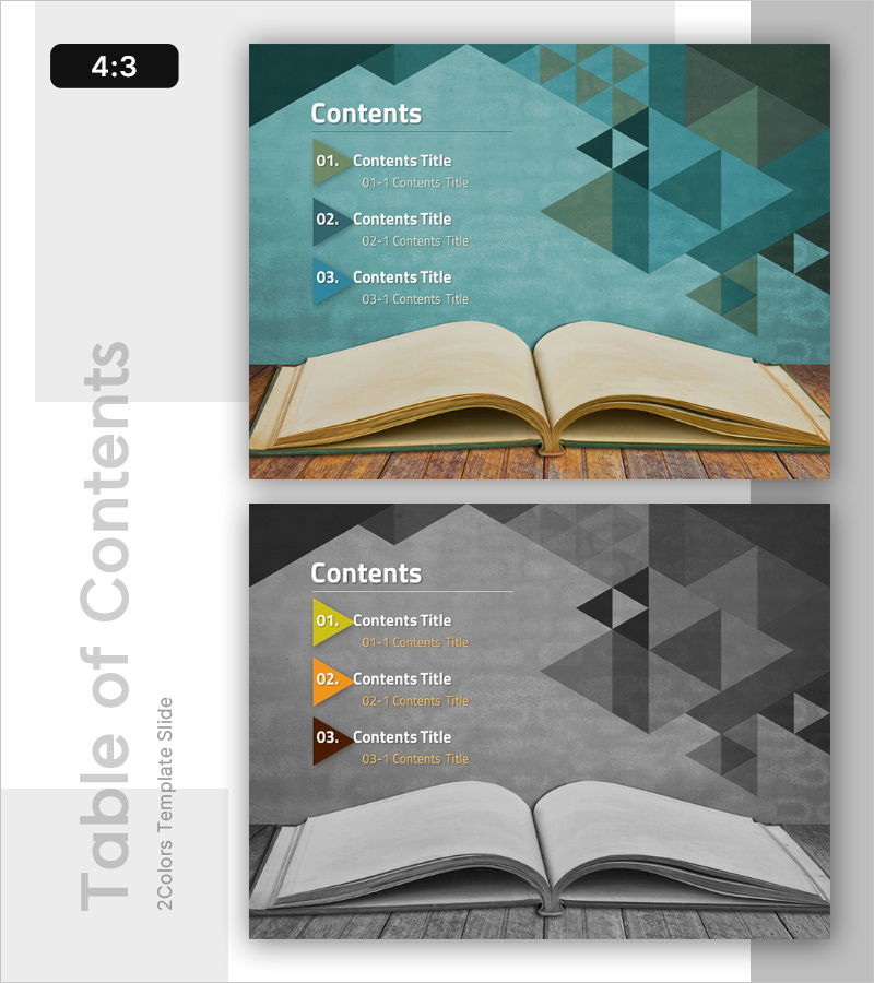 삼각 패턴 교육 템플릿 목차 – 구성을 정리하는 깔끔한 디자인