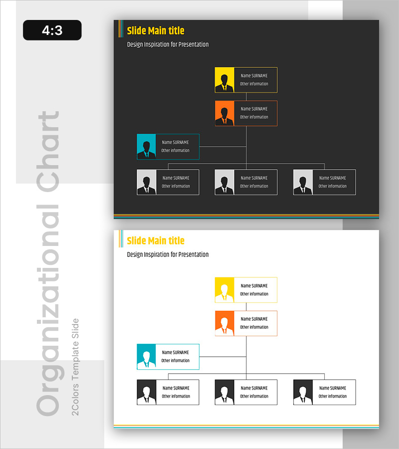심플한 조직도 박스 – 구조와 효율성 강조
