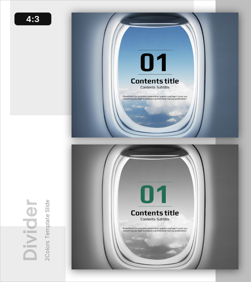 비행기 창문 슬라이드 간지 – 시각적으로 매력적인 섹션 커버