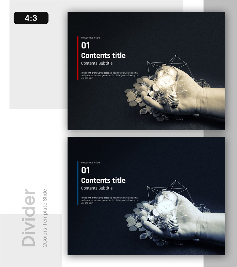 금융 비즈니스 보고 슬라이드 템플릿 – 간결한 데이터 표현