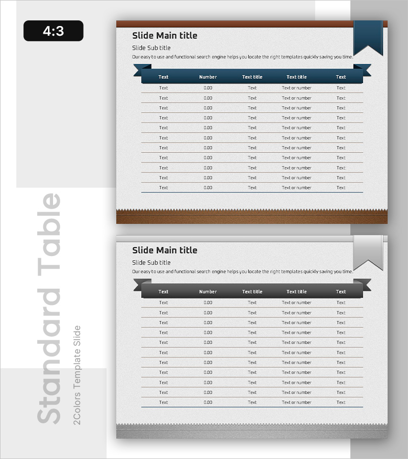 효과적인 데이터 테이블 슬라이드 – 재무 계획과 성과