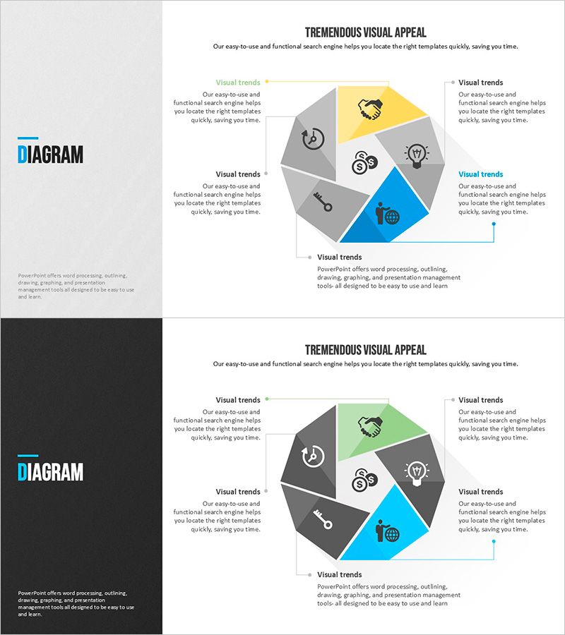 모던 블루 템플릿 다이어그램2 – 서비스 구성의 효과적인 시각화