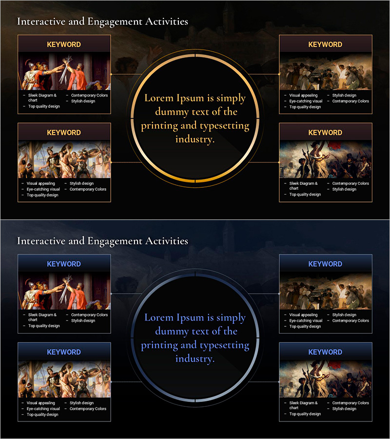 명화 속에 담긴 역사 이야기 – 인터랙티브한 다이어그램 슬라이드