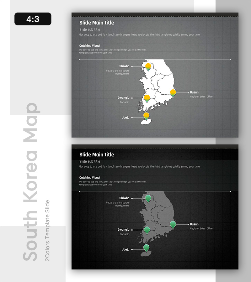 지도 기반 지역 분포 시각화 PPT 템플릿