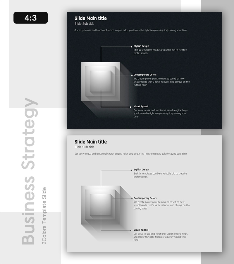 전략적 목표 설정 슬라이드 – 현대적 다이어그램 디자인