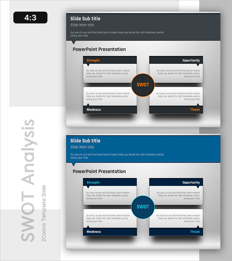 SWOT 분석 박스 다이어그램 – 시장 분석의 필수 도구