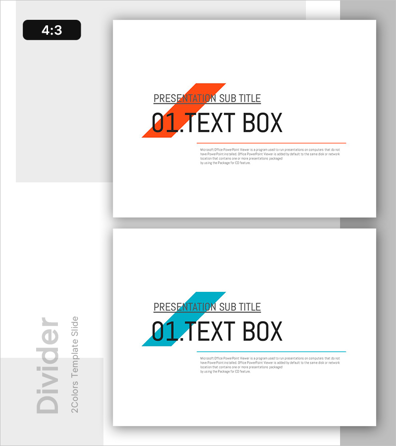 오렌지&블루 심플 간지 – 시각적으로 눈에 띄는 텍스트 박스 슬라이드