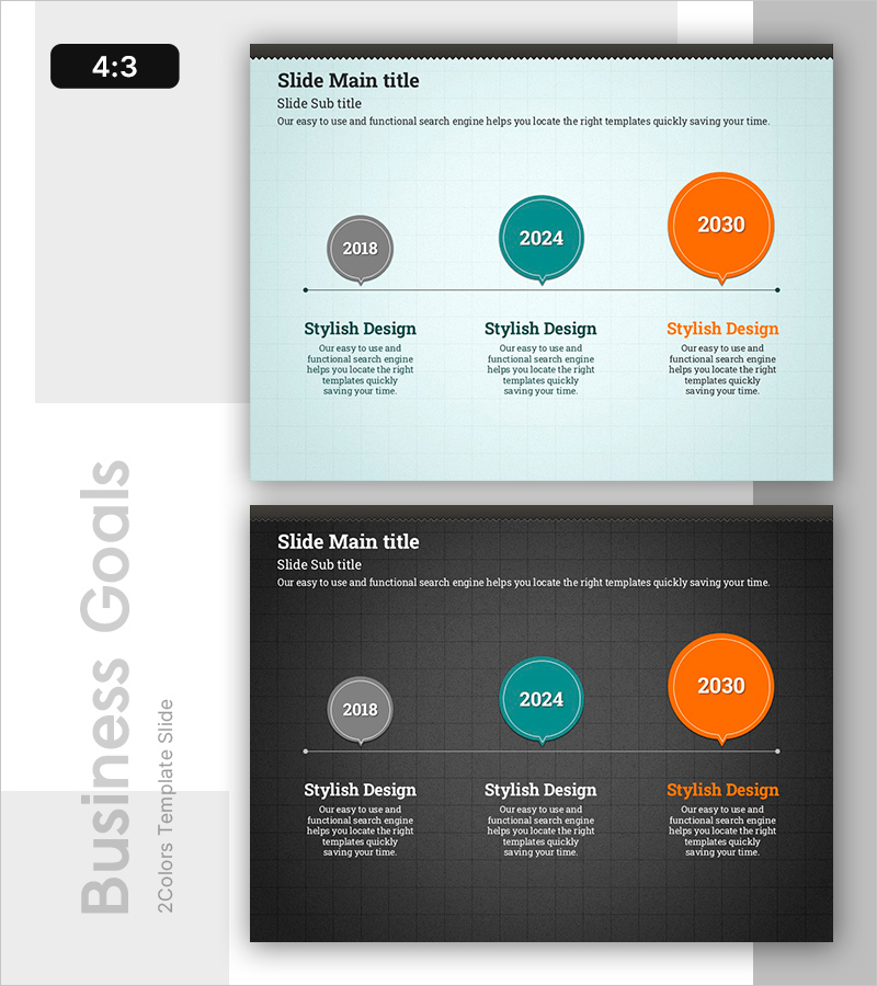 오렌지&그린 향후 목표를 시각화한 다이어그램 슬라이드
