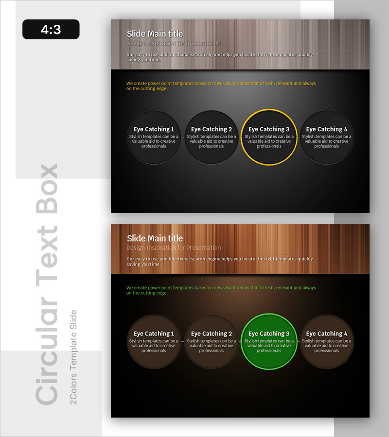 노랑 초록 원형 다이어그램 – 사업 비전 및 전략