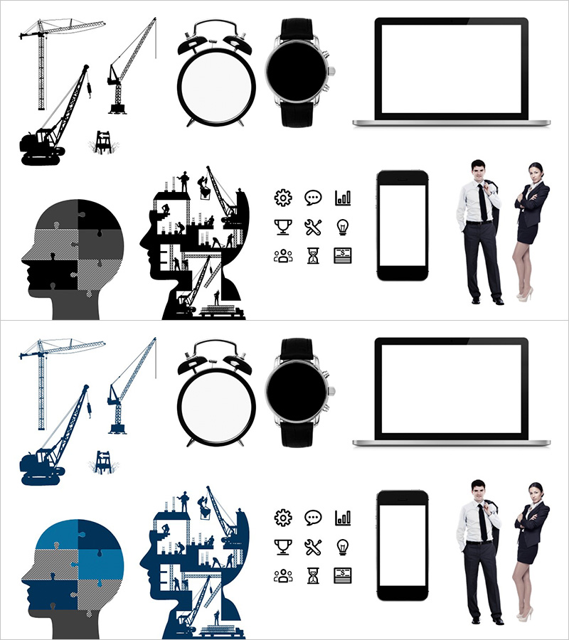 프로젝트 관리와 협업을 돕는 비즈니스 인포그래픽 슬라이드