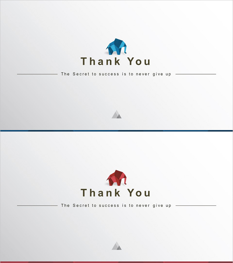 동물 조각 테마 엔딩 표지 템플릿 – 감사의 메시지