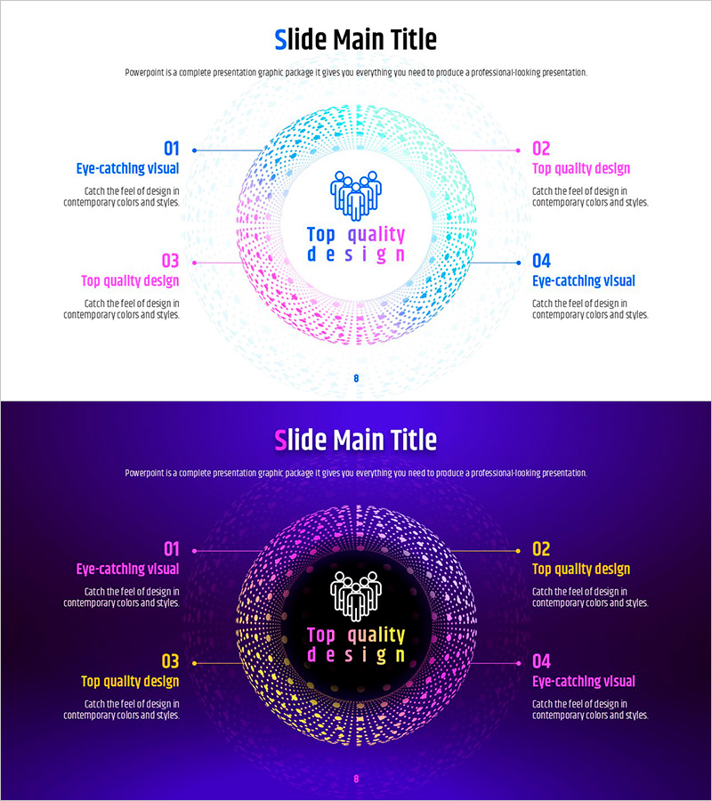 기하학 패턴을 활용한 다이어그램 슬라이드 – 사업 운영을 위한 시각적 지원