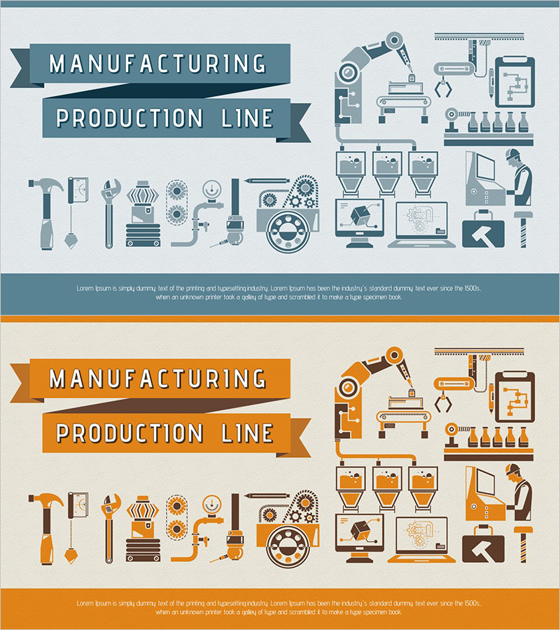 제조 생산 라인 템플릿 표지