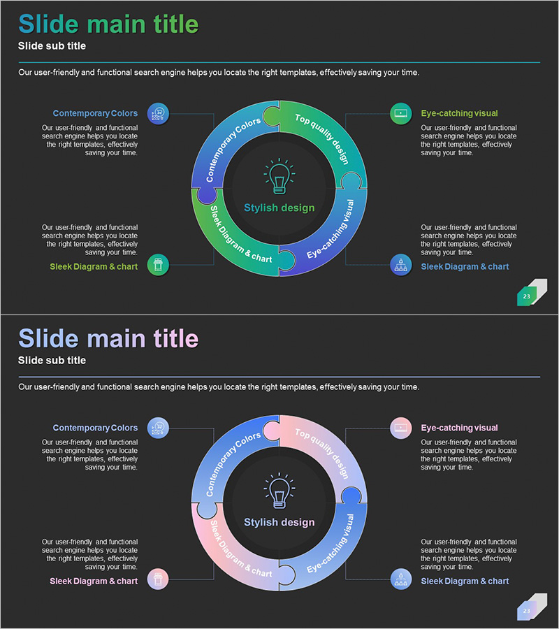 원형 퍼즐 다이어그램 – 사업 소개를 위한 인포그래픽