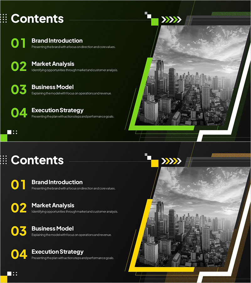 감각적인 퍼플 사선 도형 템플릿 목차