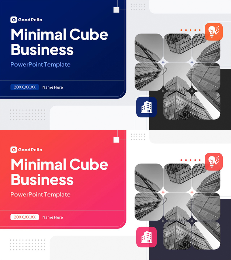 미니멀 큐브 비즈니스 – 현대적 프레젠테이션 템플릿