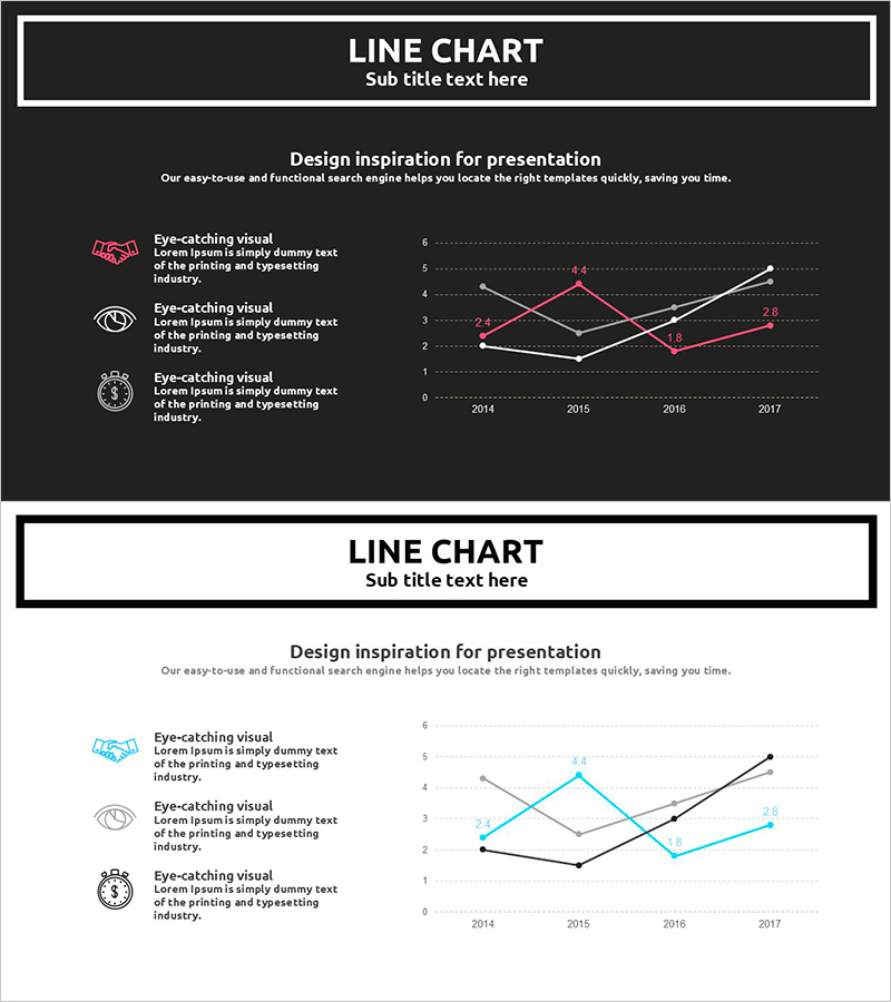감각적인 클라우드 템플릿으로 꺾은선 그래프 시각화