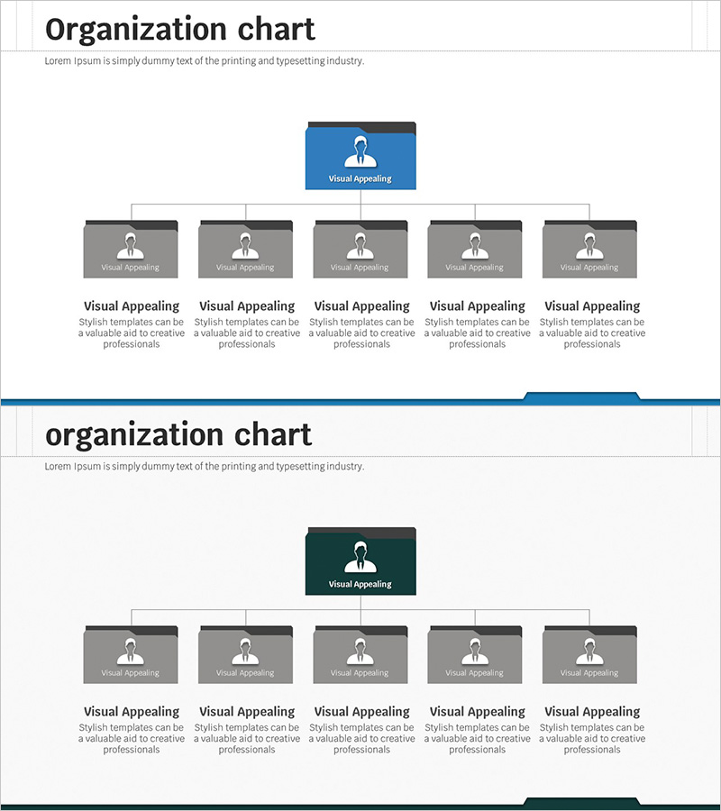 비즈니스 조직도 폴더 다이어그램 – 구조적 정보 전달