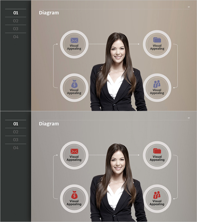 사업분야 프로세스 다이어그램 PPT 템플릿