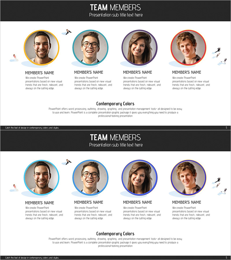 경쟁력 있는 주요 팀 인력 소개 슬라이드 – 비전과 신뢰