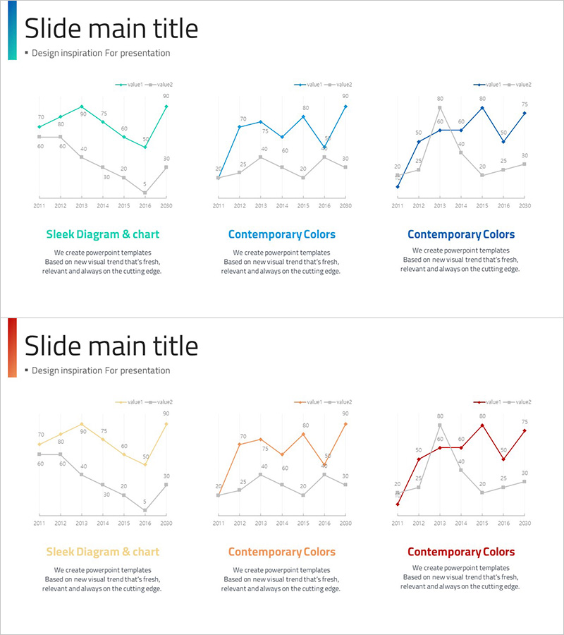 세련된 그래프 차트로 데이터 시각화 – 현 시대의 색상